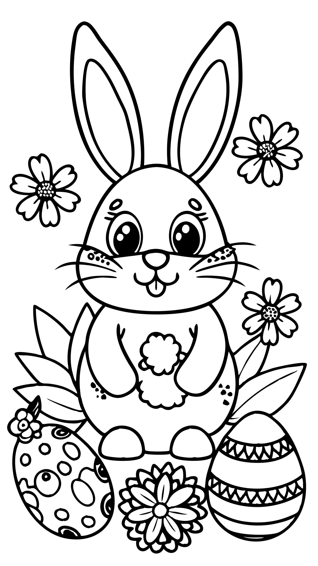 coloriage de Pâques de lapin